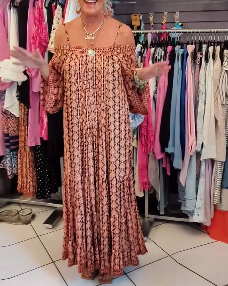 Boheme Stil Løs Kjole Med Seler