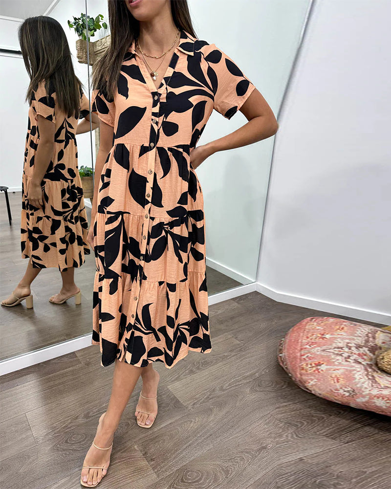 Kjole med print og lommer