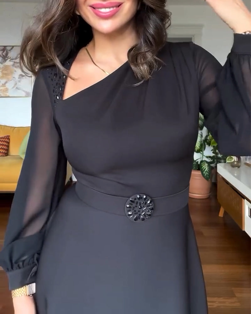 Kjole Beaded Pufærm Talje Talje