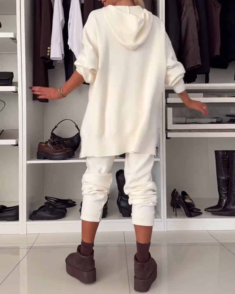 Todelt sæt - ensfarvet sweater og bukser