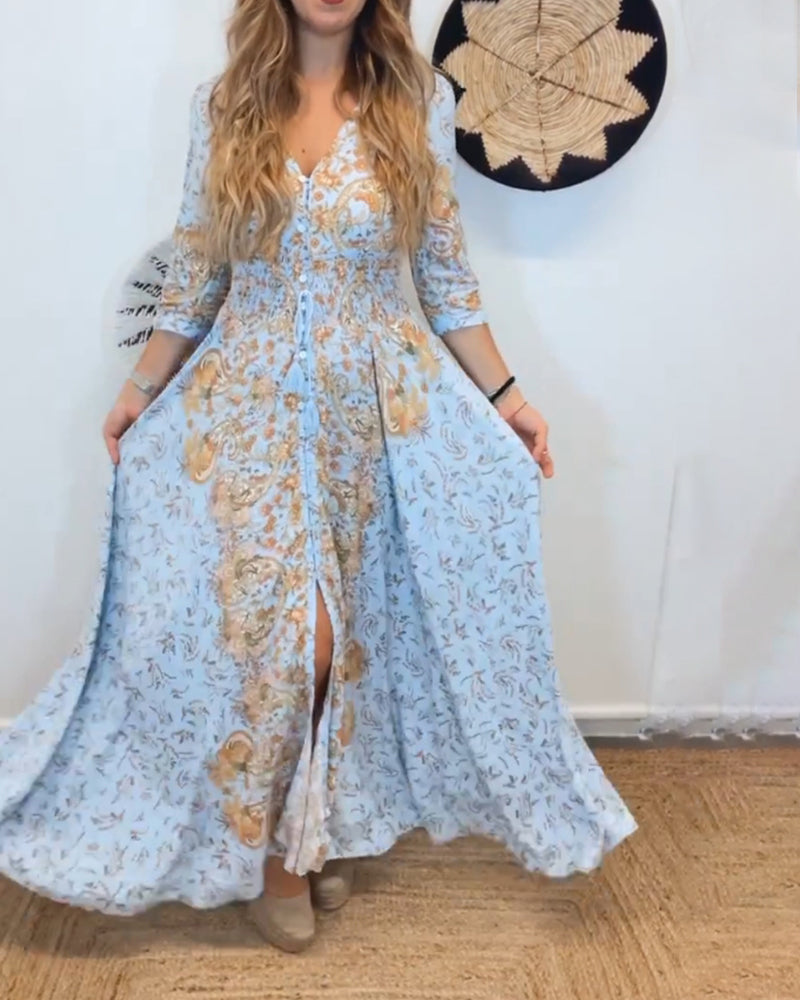 Elegant lang pendlerkjole til kvinder