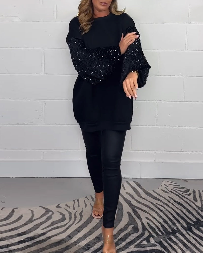 Sort sweater i afslappet pasform