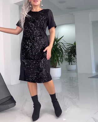 Mode Pailletpanel Festkjole