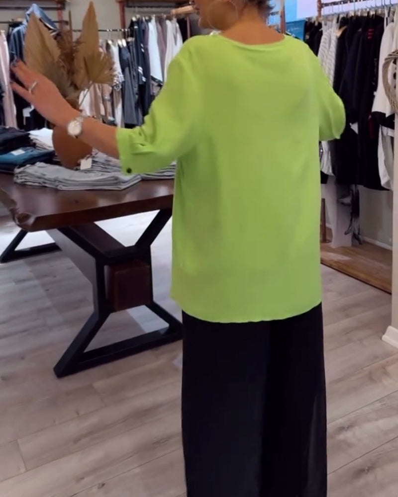 T-Shirt Blomsterprint Kortærmet Afslappet