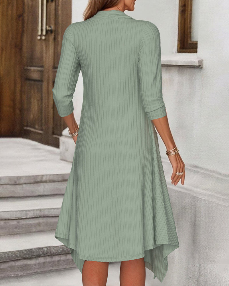 Kjole Uregelmæssig Falsk Todelt Trykt