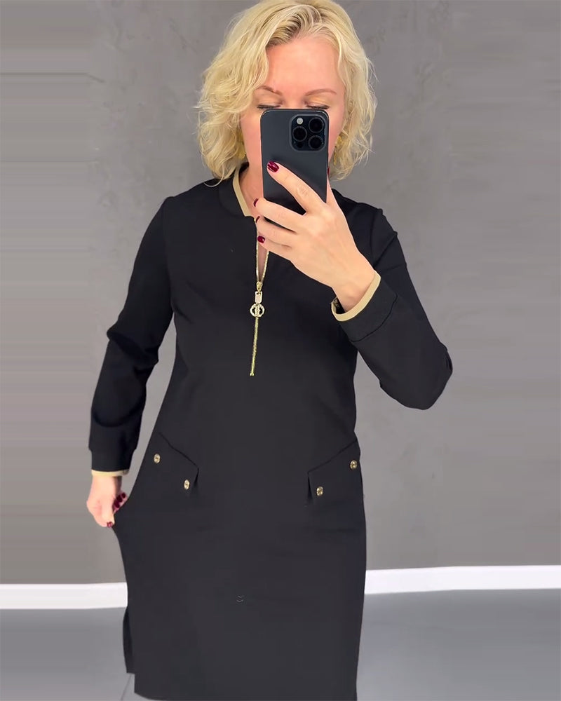 Kjole stativ krave kontrast lynlås shift