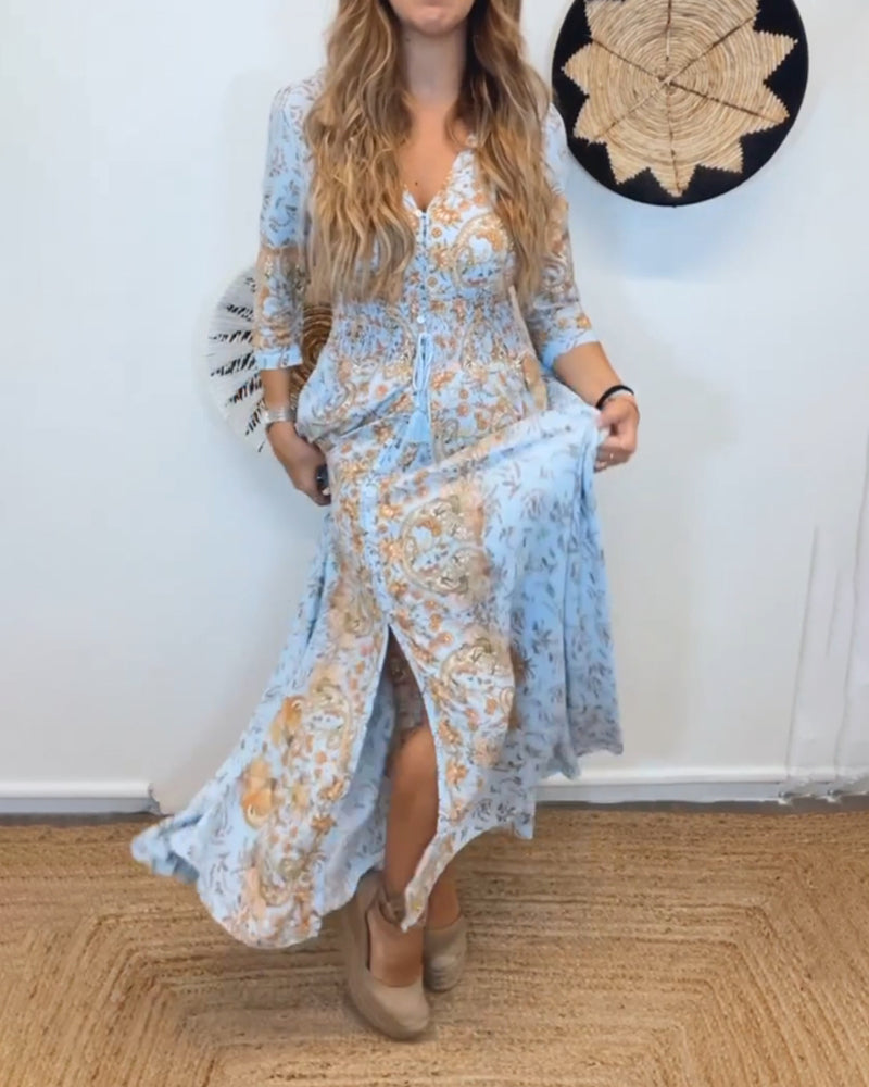 Elegant lang pendlerkjole til kvinder