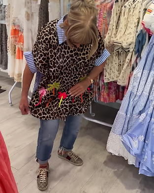 Stribet Flip Leopardtryk Skjorte