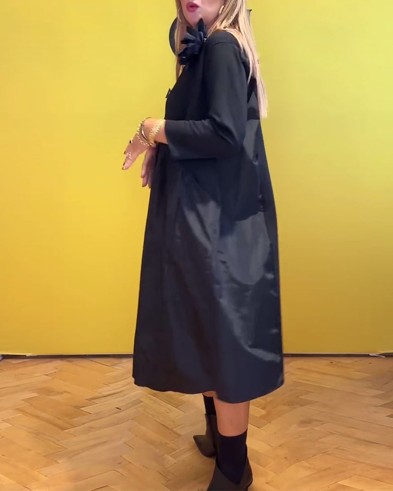 Sort kjole med rund hals