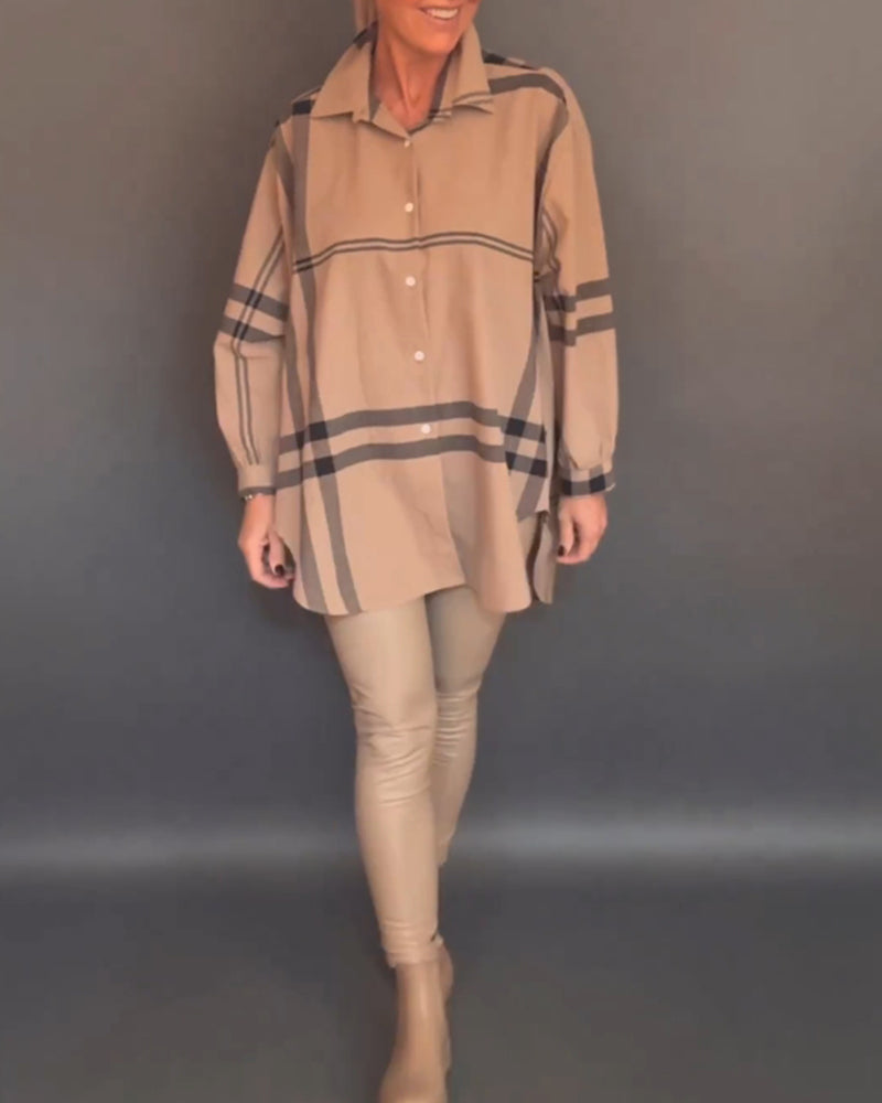 Afslappet uregelmæssig ternet skjorte