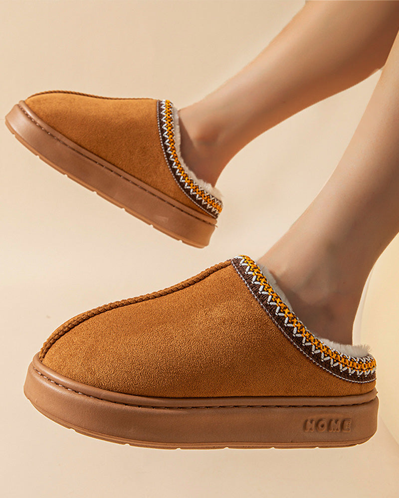 Skridsikre, lette og varme bomuldshjemmesko