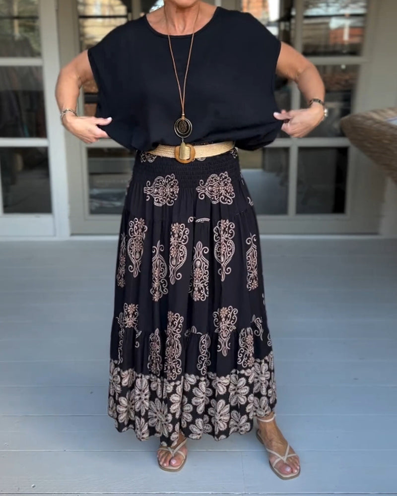 Pink T-shirt med rund hals