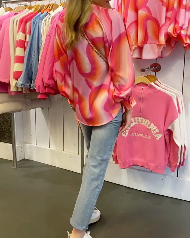 Langærmet bluse med skjortekrave