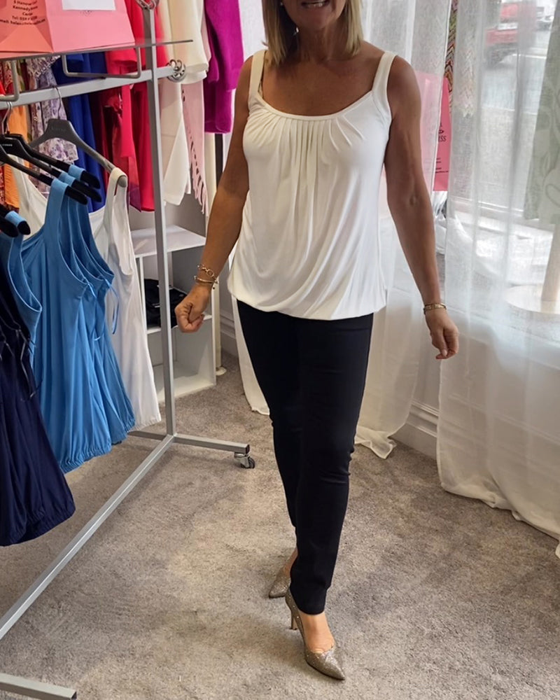 Sæt Plisseret hvid camisole top