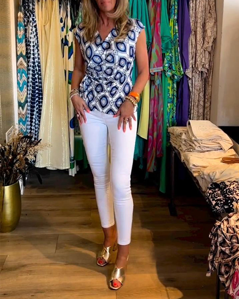 Top uden ærmer med print