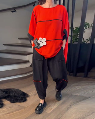 Sæt Løse Bloomers Casual Farveblokering