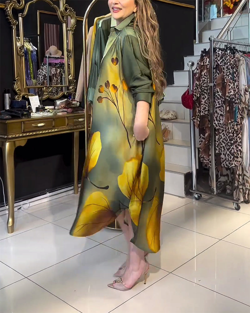 Kjole med ombre-print
