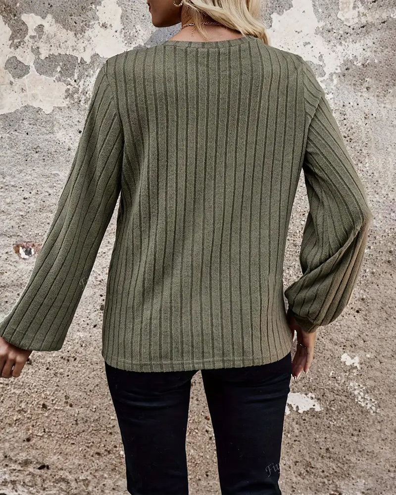 Top Ribbet Strikket Leopardtryk