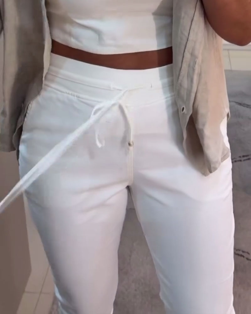 Tætsiddende Bukser Afslappet Med Snøre