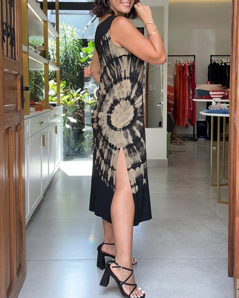 Kjole uden ærmer med slids