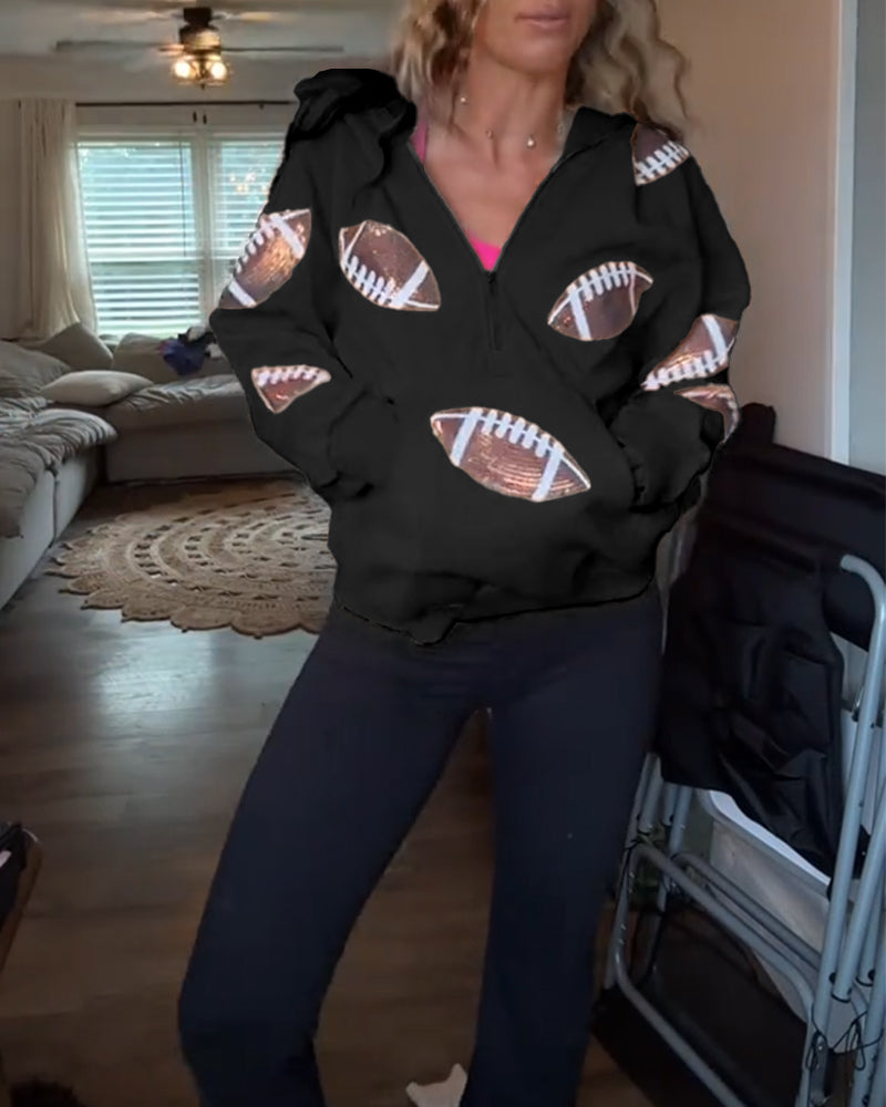 Hættetrøje Rugby Glitter