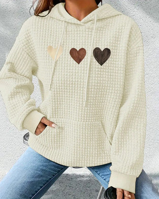 Vaffelhjerte-Tryk Hættetrøje