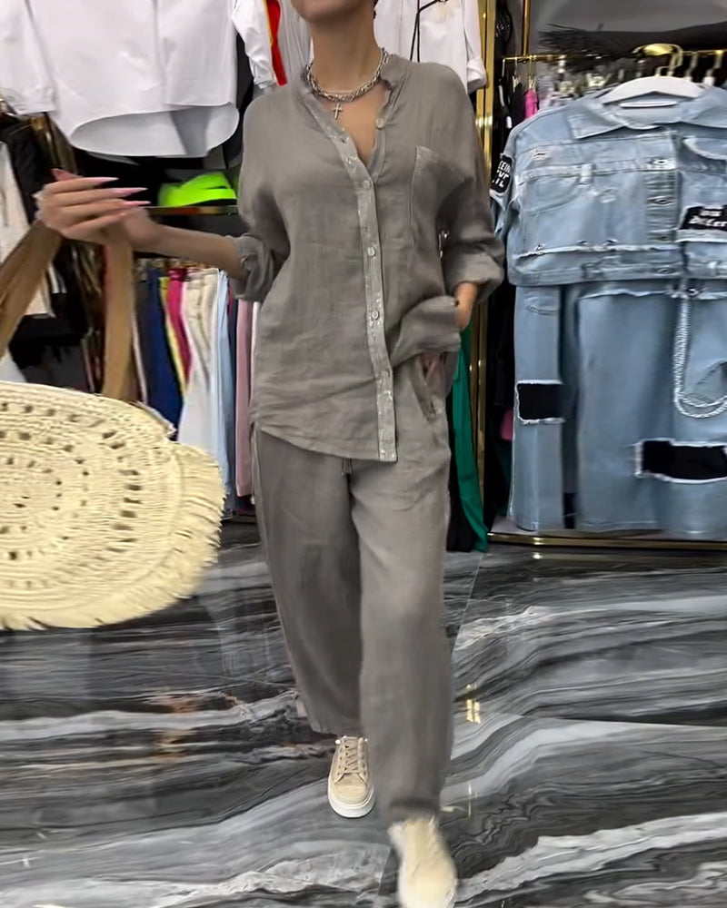 Jakkesæt Ståkrave Lomme Afslappet