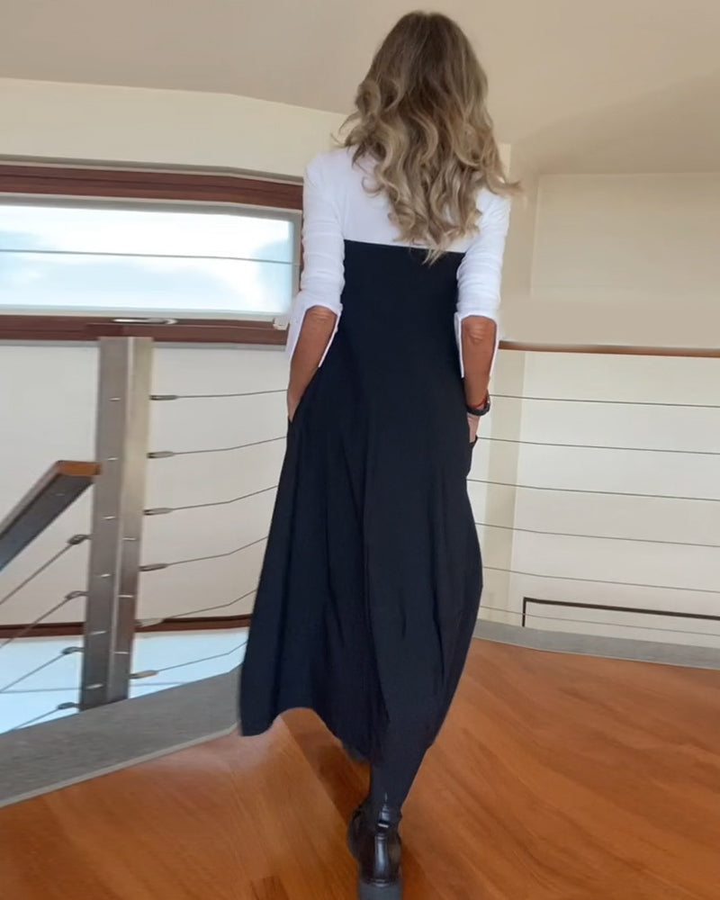 Stilfuld mørk nederdel med lynlåslommer