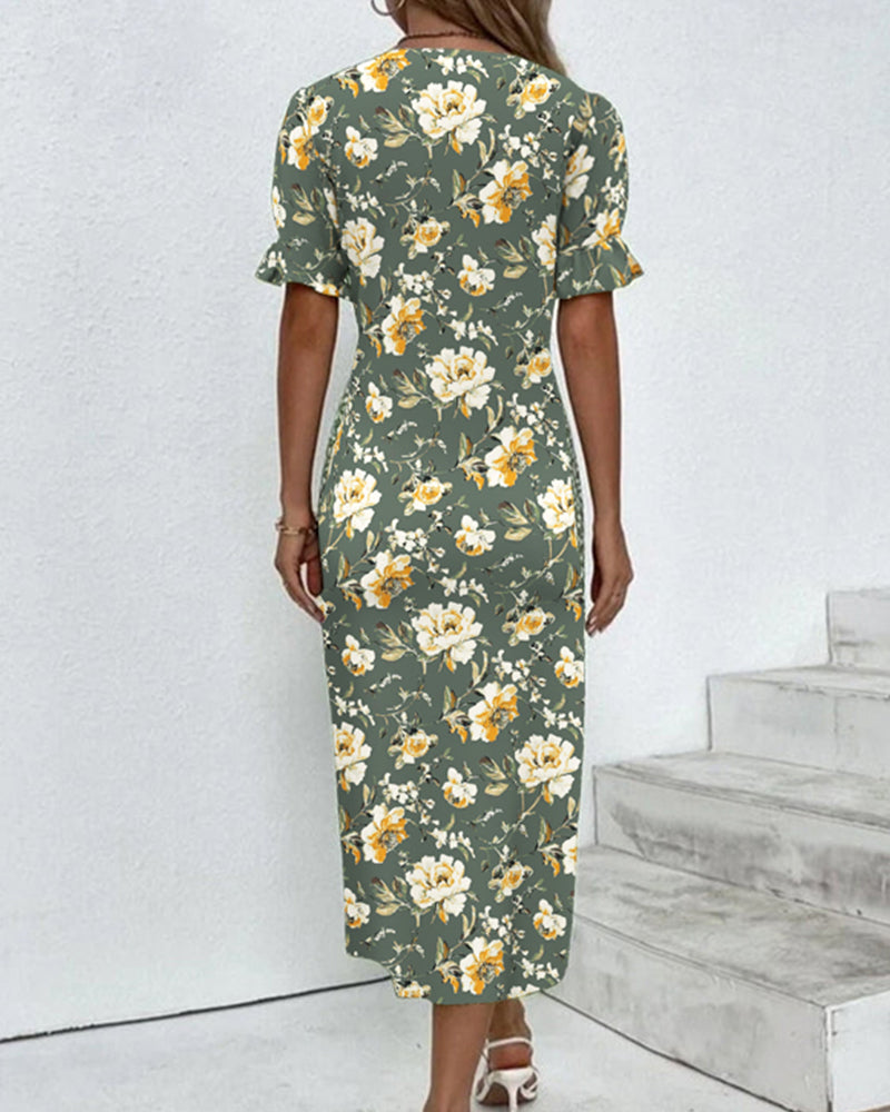 Kjole V-Udskæring Elegant Pendler