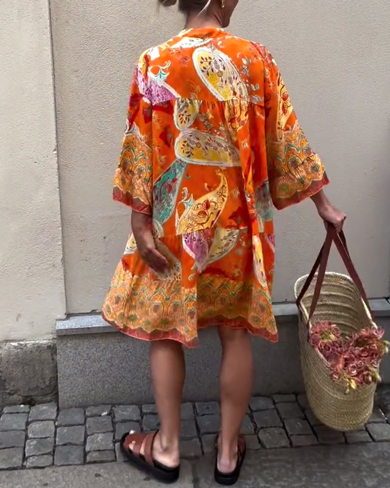 Bohemisk Kjole Med Modemønster