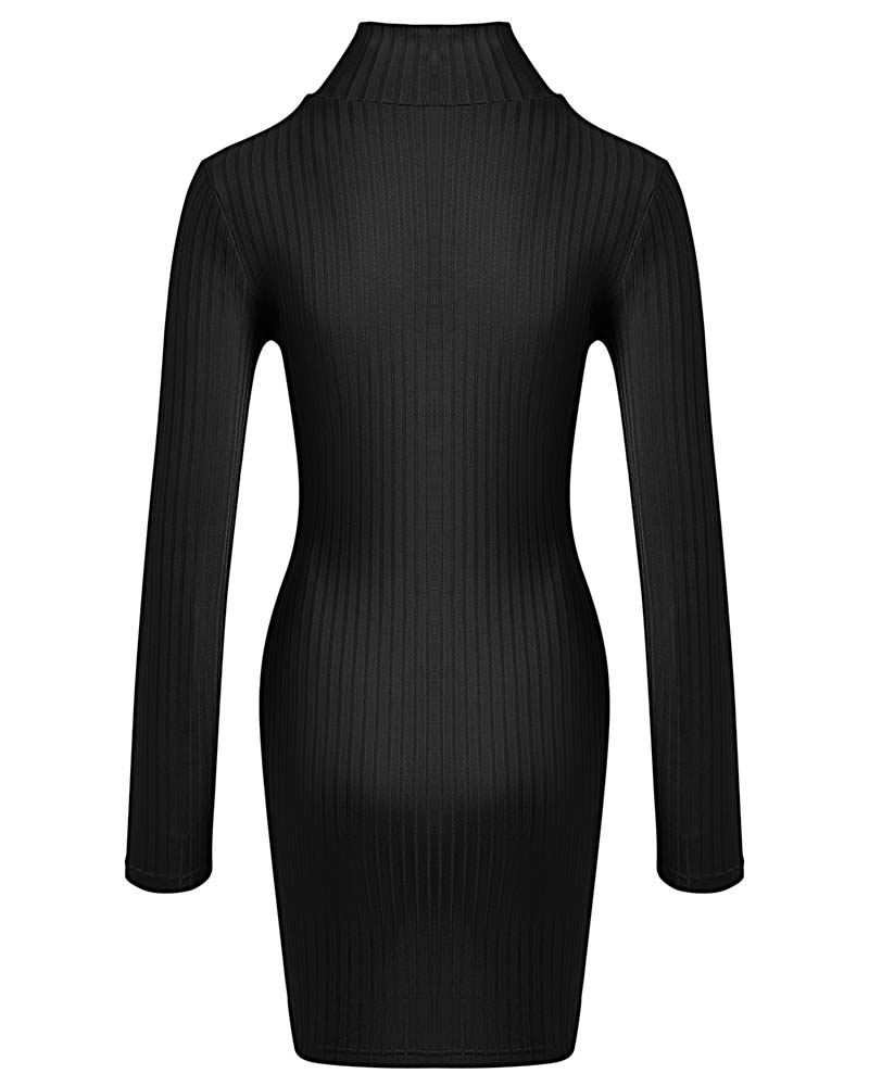 Kjole Ensfarvet Skinny Casual