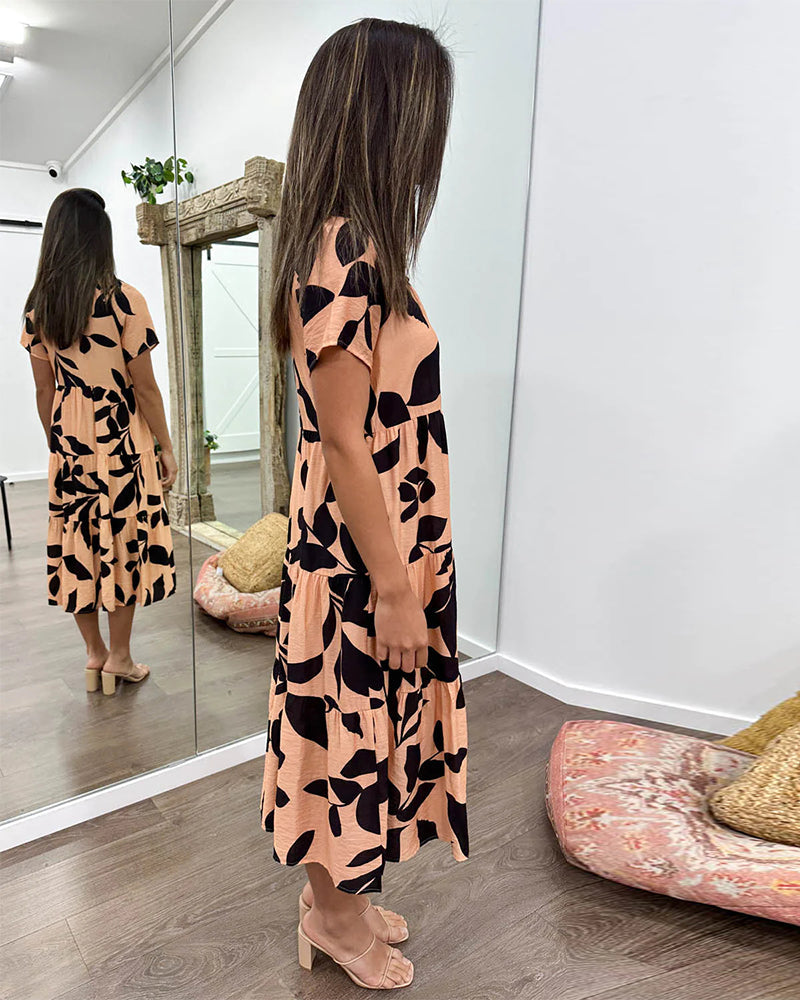 Kjole med print og lommer