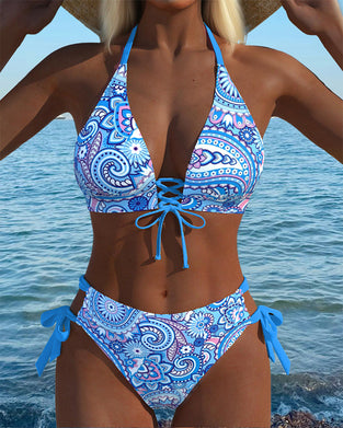 Bikini Sexet Halterneck Printet