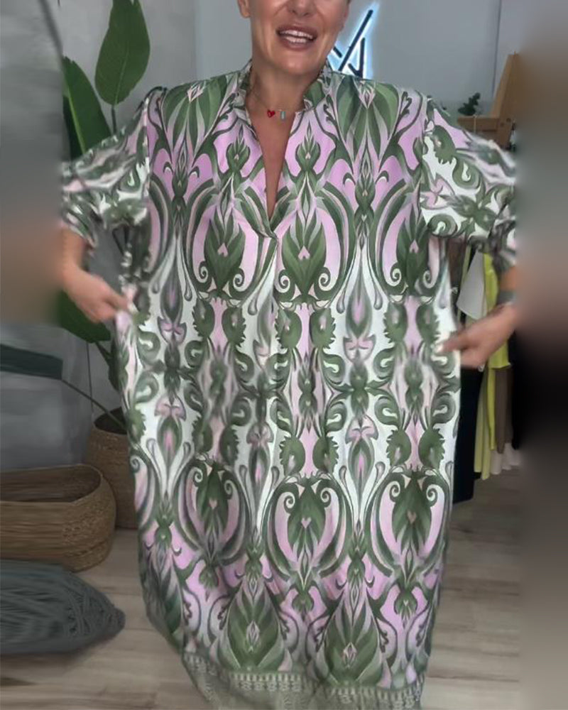 Kjole Puffærme Paisley