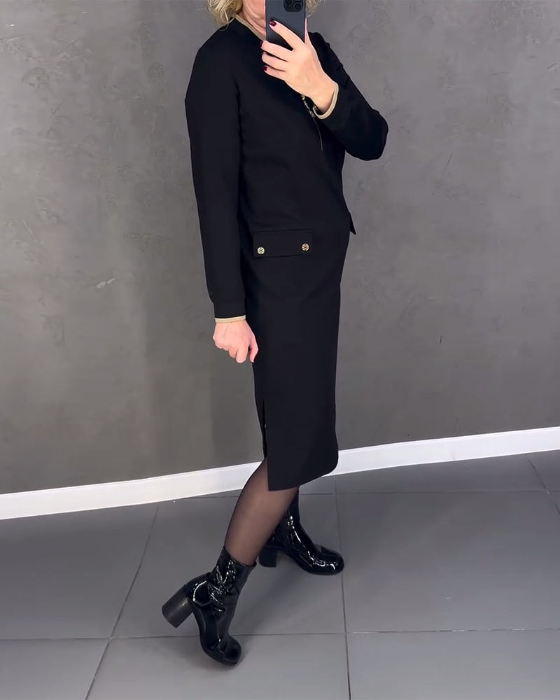 Kjole stativ krave kontrast lynlås shift