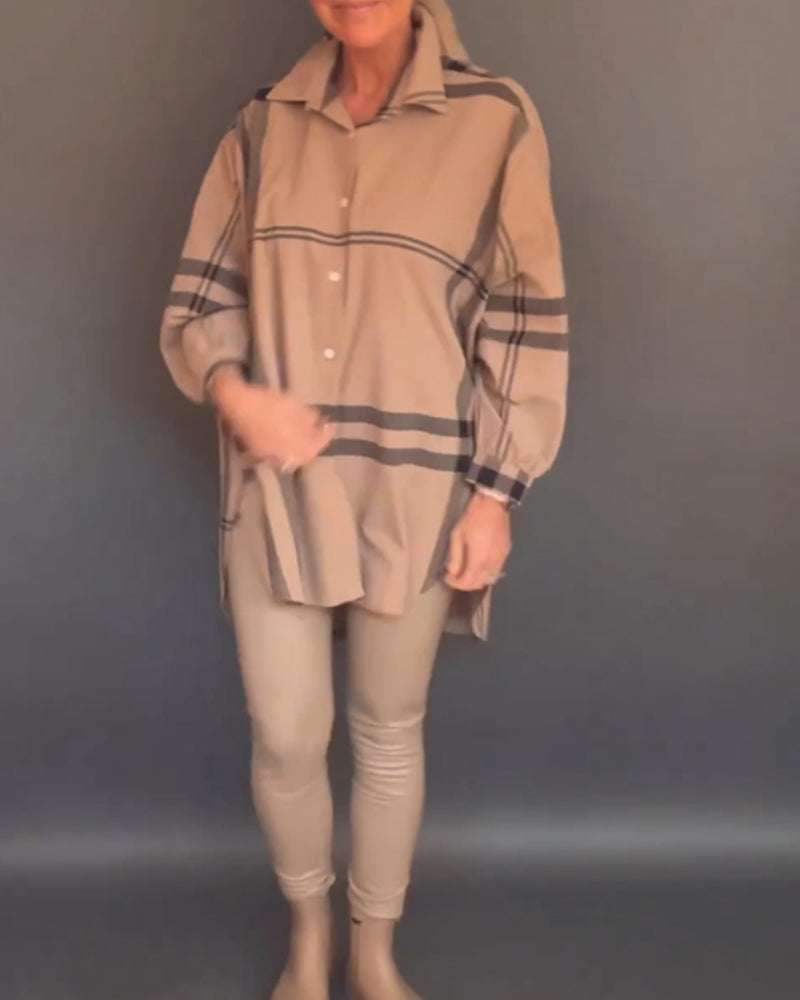 Afslappet uregelmæssig ternet skjorte