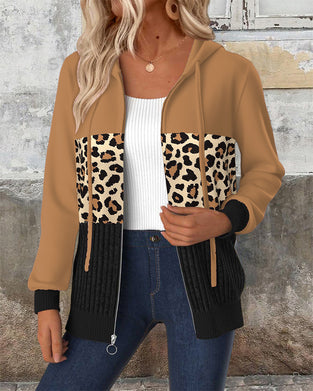 Frappe Leopardtryk Lynlås Sweatshirt