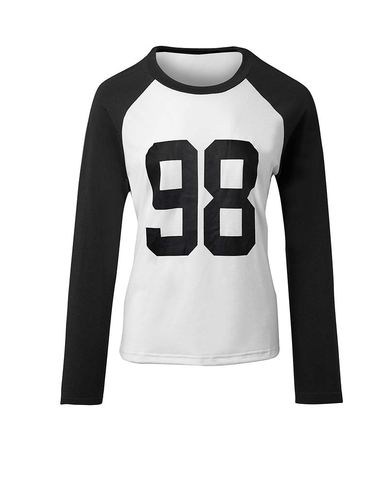 T-Shirt Casual Med Raglanærmer