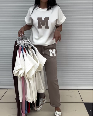 Sæt Modet Trykt Afslappet Todelt