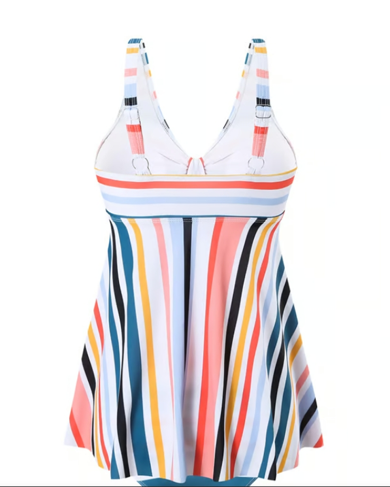 Badedragt Lace-Up Stribet Trekant To-Del