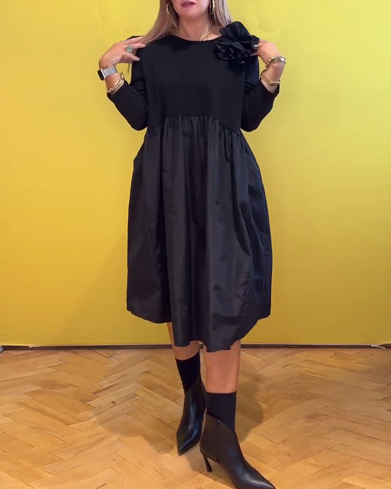 Sort kjole med rund hals