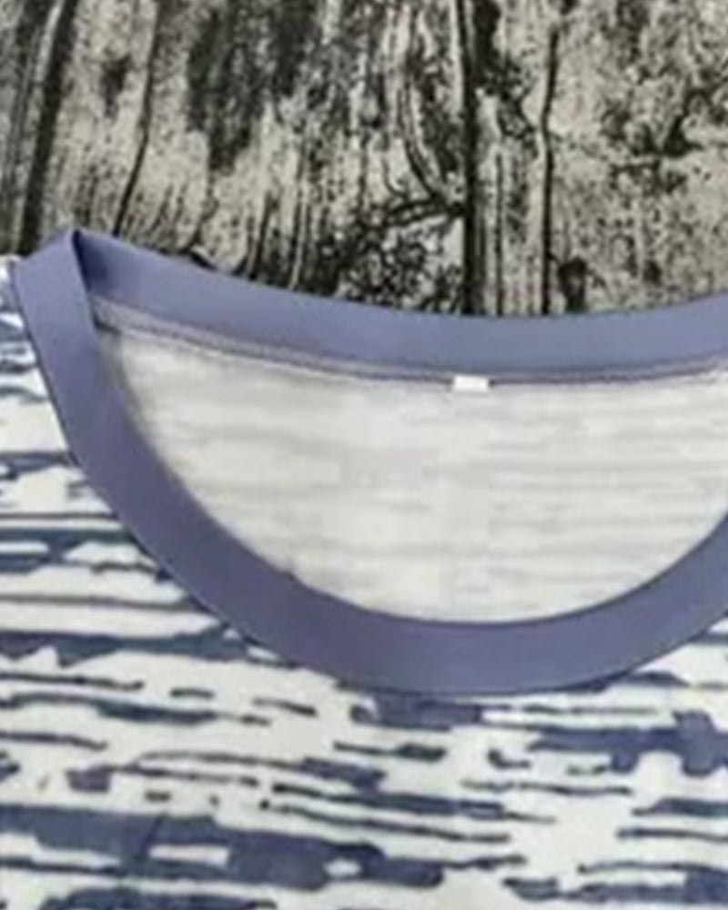 T-shirt Rundhals Kortærmet Kontrastfarve