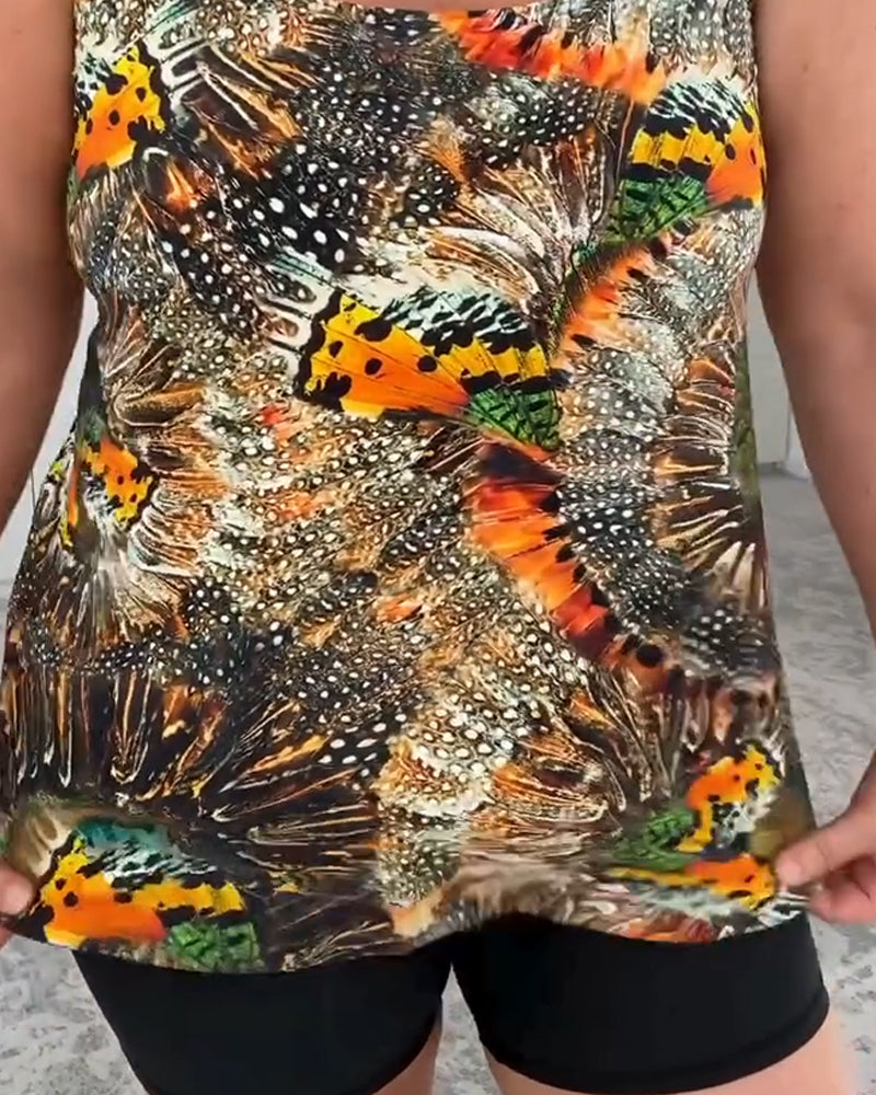 Badedragt To-Delt Trykt Boksershorts