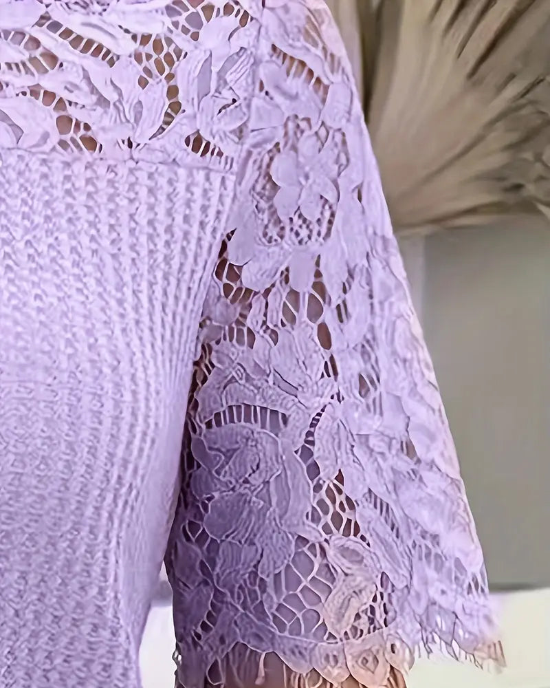 T-Shirt Blonde Panel Strikket