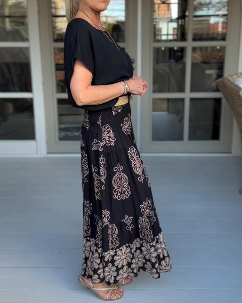 Pink T-shirt med rund hals