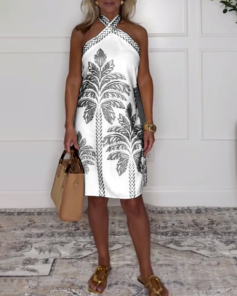 Kjole elegant cross grime knæ længde