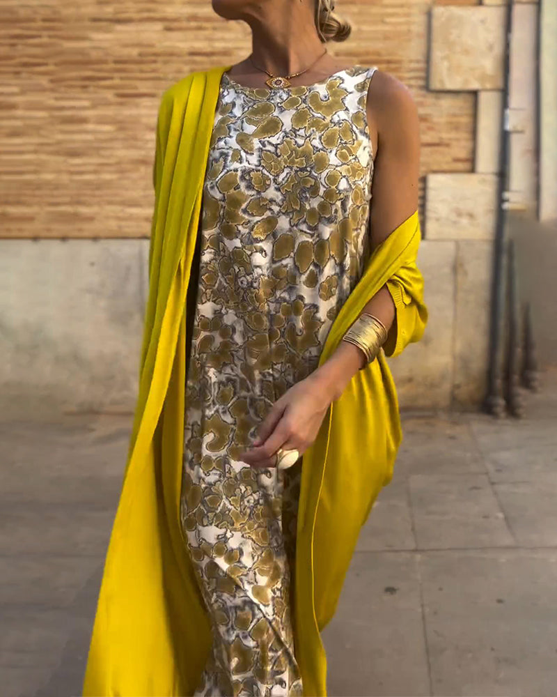 Elegant to-delt sæt med vintageprint