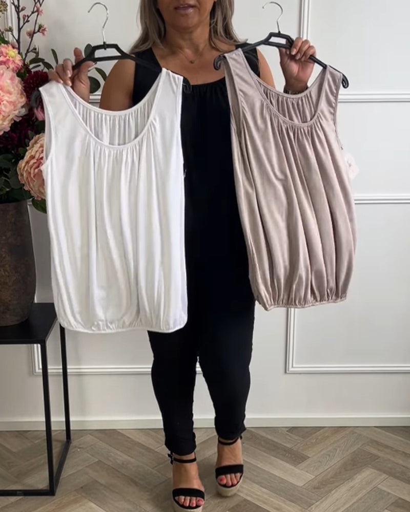 Tank Top Indbygget Bh U-Hals Casual