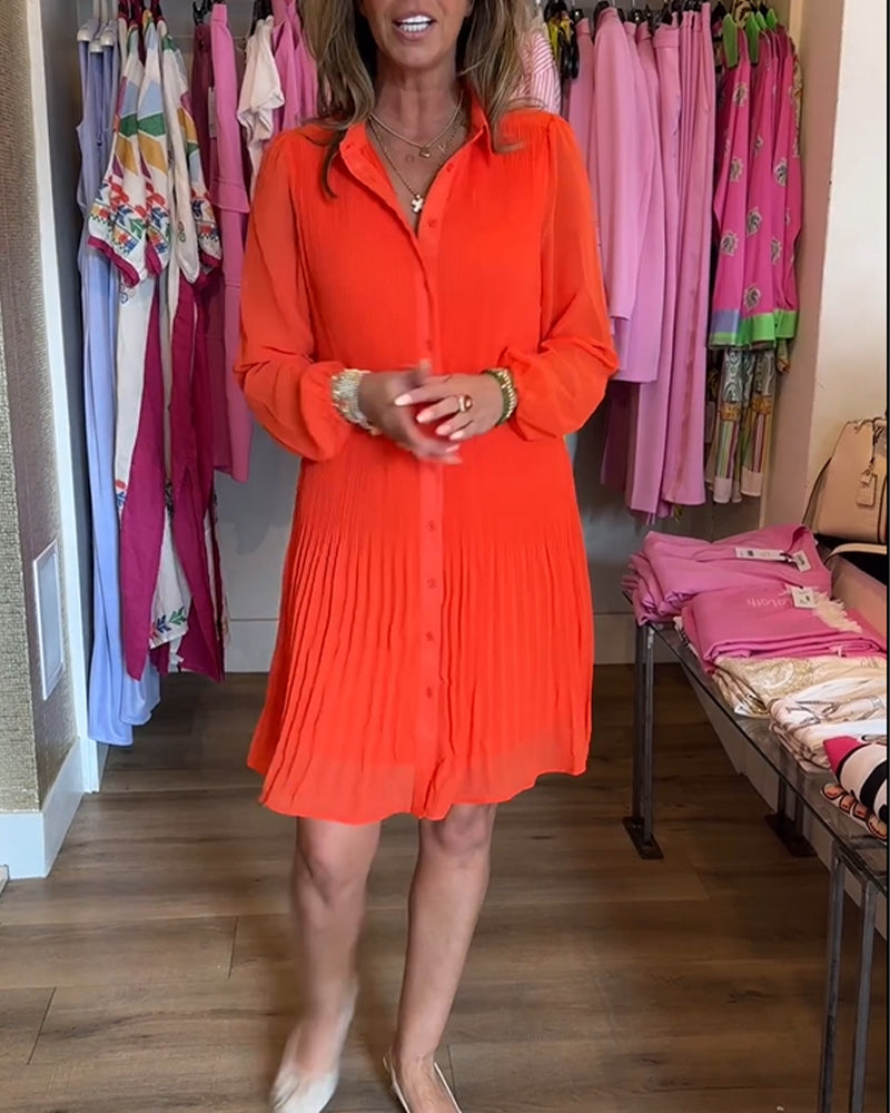 Kvinders solid patchwork plisseret kjole