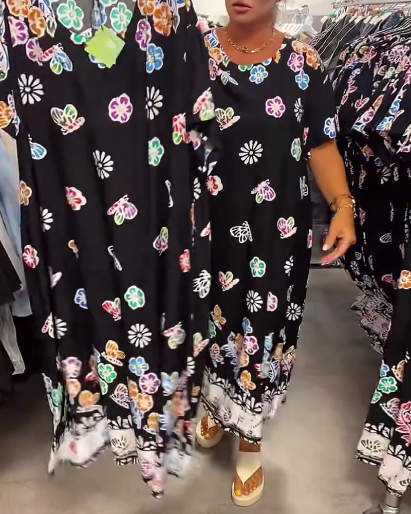 Kjole Oversize med Print Løs